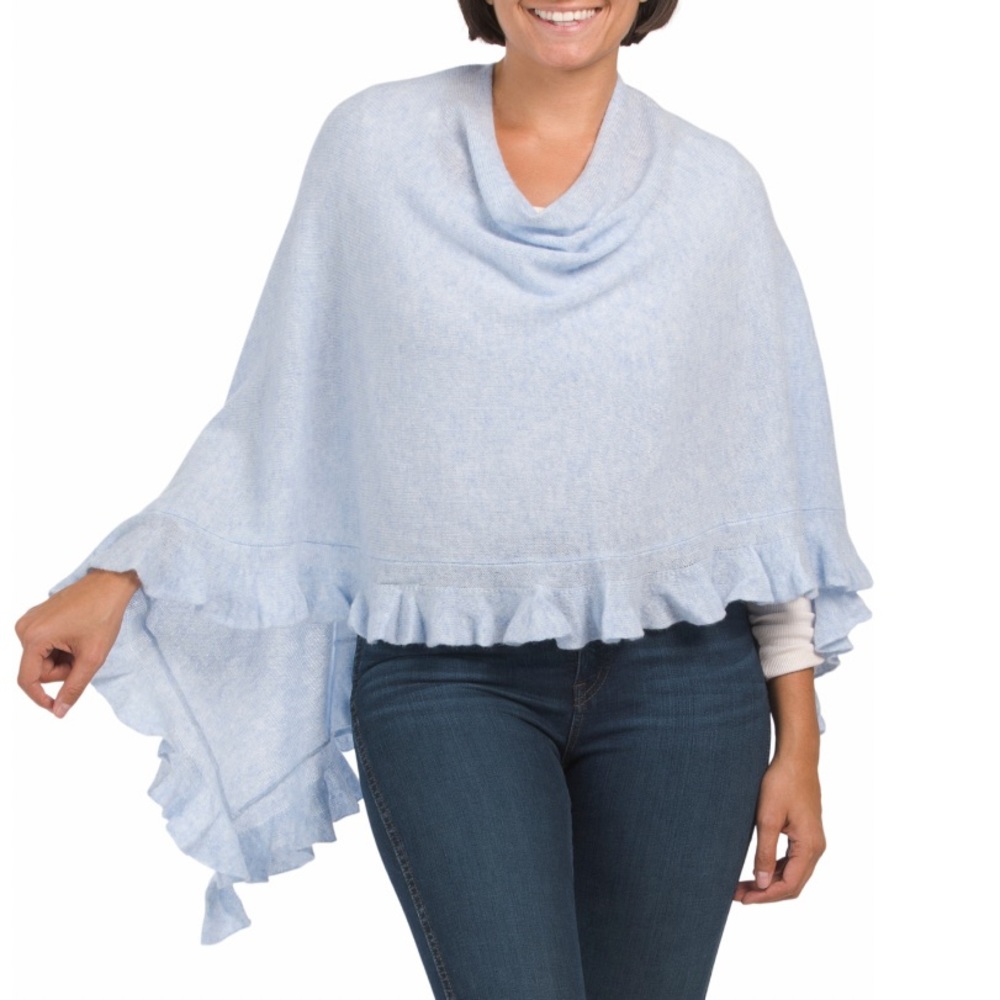 HANNAH ROSE Periwinkle Cashmere Ruffle Sweater - Picture 3 of 3